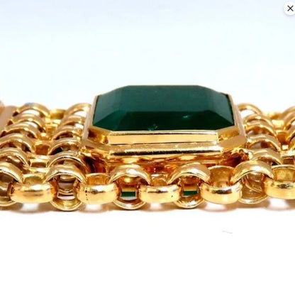 GIA Certified Vintage Emerald Bracelet 60ct 18kt Gold 12238 *v