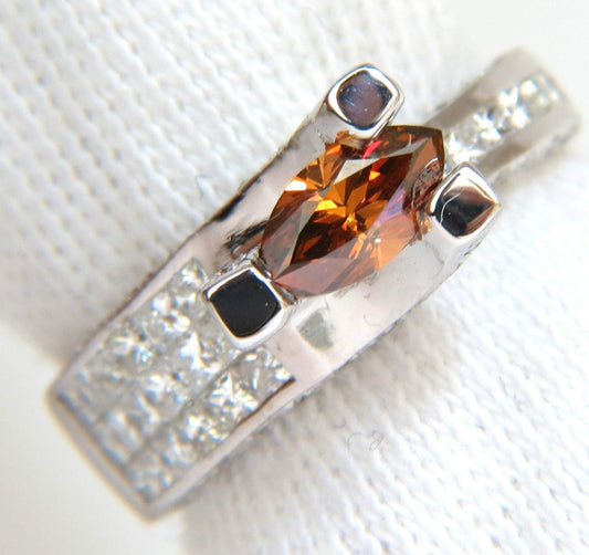 GIA NATURAL FANCY ORANGE BROWN 2.05CT DIAMOND RING 14KT TENSION FLOAT 10064 *v
