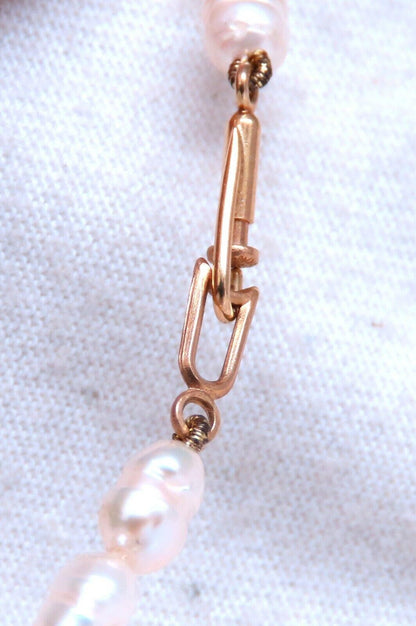 Art Deco Style Onyx Mabe Pearl Necklace 14kt Gold *v