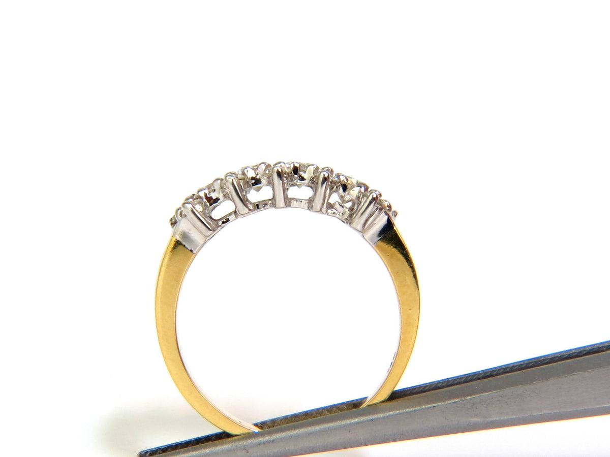 18KT GOLD 1.00CT NATURAL DIAMONDS CLUSTER BAND RING EXCELLENT CUTS *v