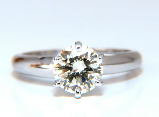 GIA Certified 1.01ct round cut diamond solitaire ring platinum classic N/Vs *v