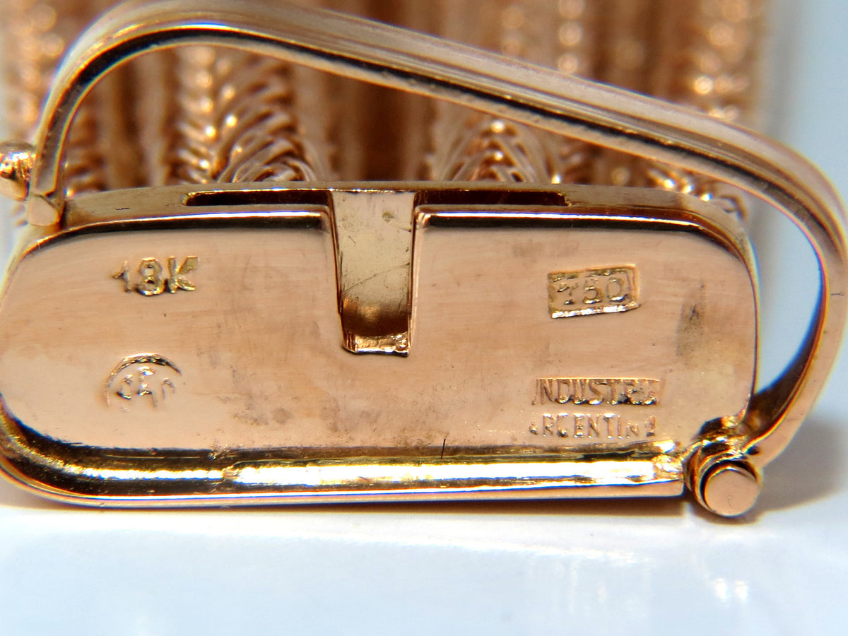 Vintage Argentina Republic 18kt Flex Mesh Tubular .50ct. Diamonds Bracelet *v
