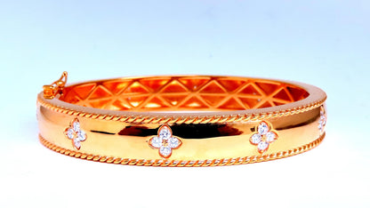 1.40ct Clover Natural Diamonds Bangle Bracelet 14kt 95547 *v