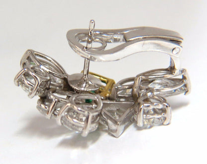 10.90ct Natural Emerald Diamond Crescent Cocktail Earrings Ref 12317 *v