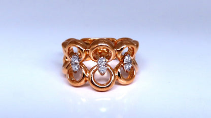 .20ct Natural Diamonds Circles Loop ring 14kt Gold *v