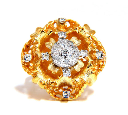 .30ct Natural Diamonds Filigree Curling Ring 14kt *v