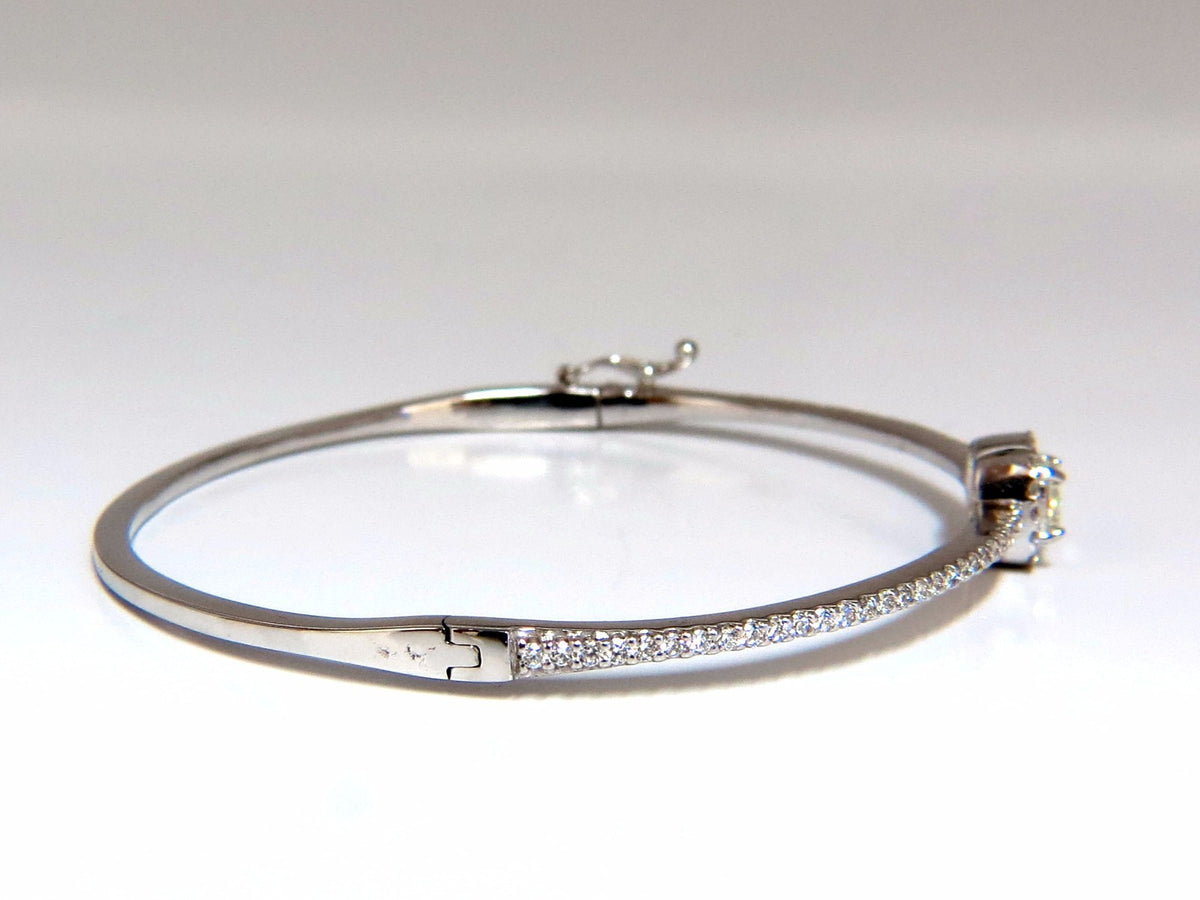 .95ct natural round diamond cluster halo bangle bracelet 14kt *v
