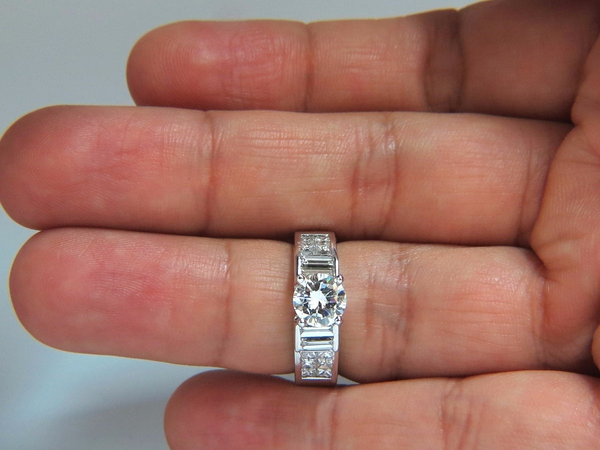 GIA Certified 1.02ct & 1.10ct natural round diamond ring e/vs2 18kt*v