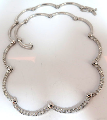 2.26ct NATURAL DIAMONDS MODERN ARCH LINK NECKLACE 14KT BALL HINGE G VS *v