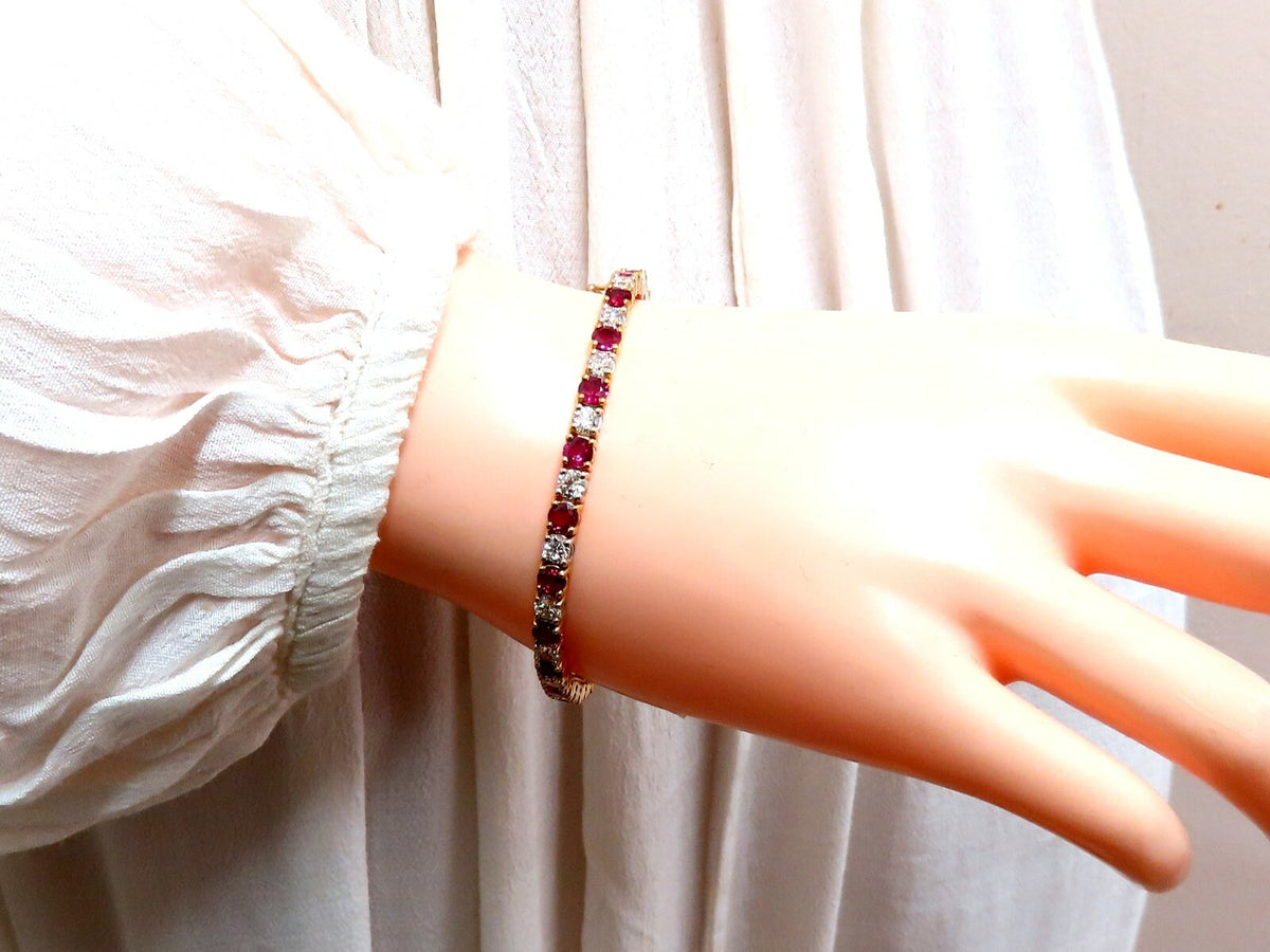 14.43Ct Natural Gem-Line Emerald Sapphire Ruby Bracelet 14Kt *v