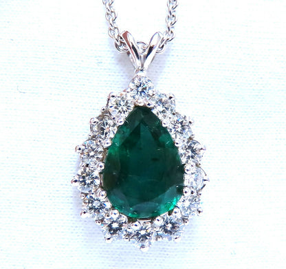 GIA Certified 3.77ct Natural Emerald Diamond Necklace 14kt *v
