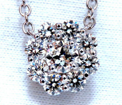 GIA Certified .48ct & 1.14ct Diamonds Cluster Necklace 14kt Snowflake *v