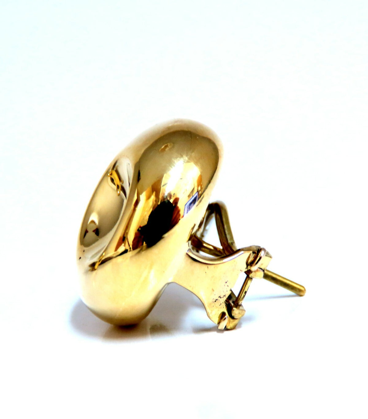 18kt Gold Clip earrings Panda Eye Domed *v