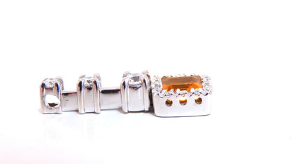 1.30 carat natural citrine diamond pendant bright orange 14 karat *v