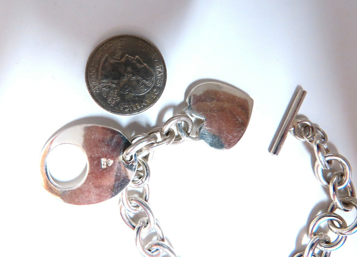 Sterling Silver Toggle Heart Link Bracelet *v