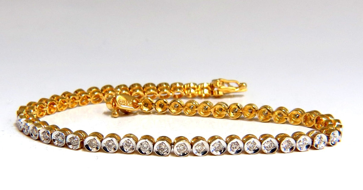 1.20ct Natural Diamonds Circular link bracelet 14kt *v