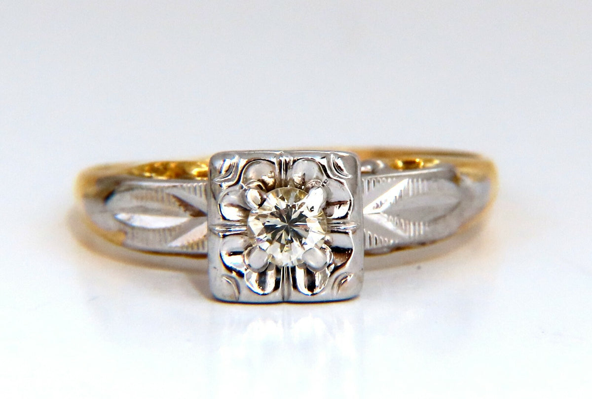 .15ct Natural Diamond Vintage Solitaire Ring 14kt gold *v