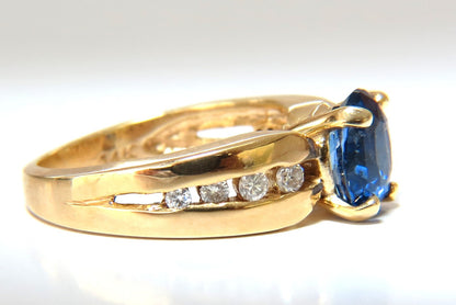 GIA Certified 2.66ct natural no heat sapphire diamond ring 14kt. unheated blue*v
