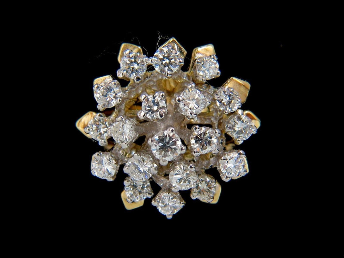 1.90CT NATURAL DIAMONDS FLOATING RAISED COCKTAIL RING 14KT GOLD 10031 *v