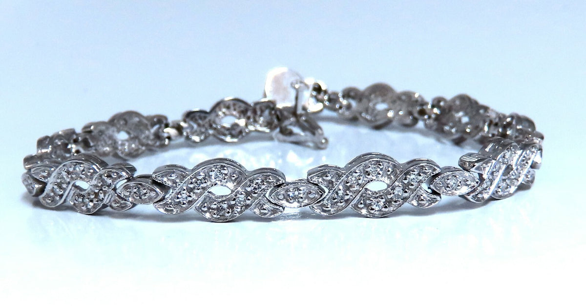 .60ct. natural round diamonds tennis bracelet classic 14 karat white gold *v