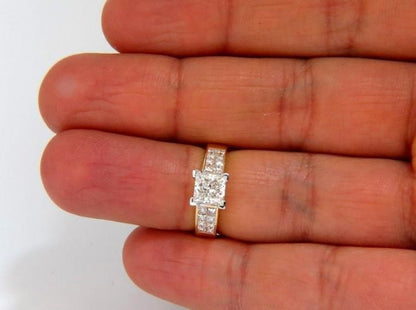 GIA 1.03ct Princess Cut Diamonds Ring and Channel Side Diamond Brilliant 42455*v