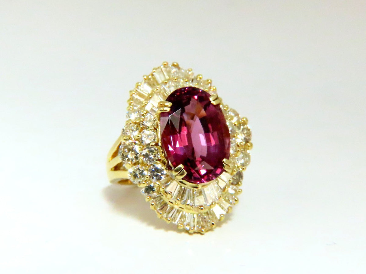 GIA Certified 8.12ct Natural No Heat Spinel 6.00ct Diamonds Ring 18Kt*v