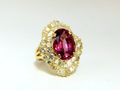 GIA Certified 8.12ct Natural No Heat Spinel 6.00ct Diamonds Ring 18Kt*v