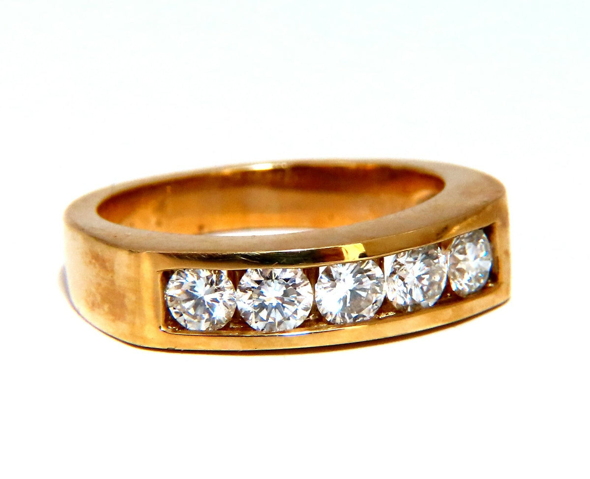 .70ct Natural Round Diamonds 5 Band Channel Ring 14kt *v