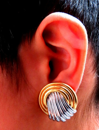 18Kt Gold Prime Classic Knocker Clip Earrings Pierce-less *v