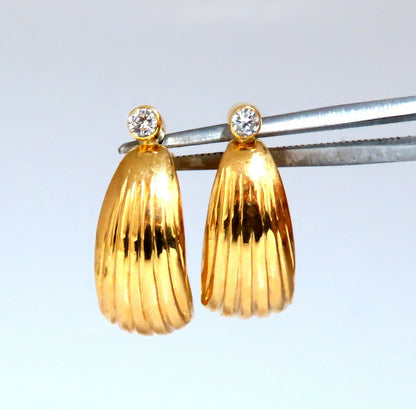 .08ct Natural Diamonds Earrings Semi Hoop Looping Lobe Wrap 14kt *v
