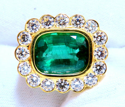 GIA Certified: 4.70ct Natural Emerald Diamonds Ring 18kt Cluster (F2)*v