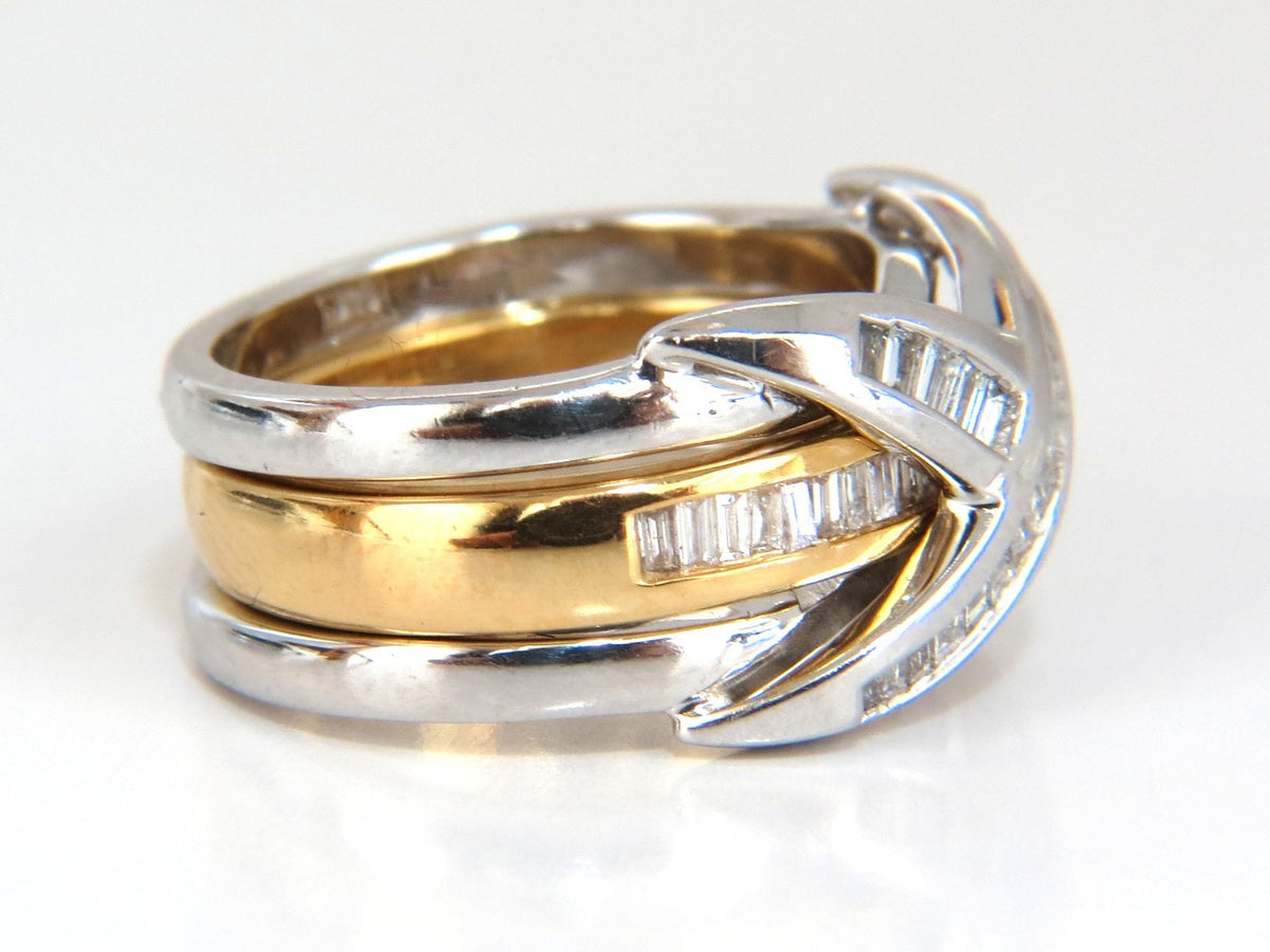 1.00ct Band & Insert Natural Diamonds X Ring 14kt *v