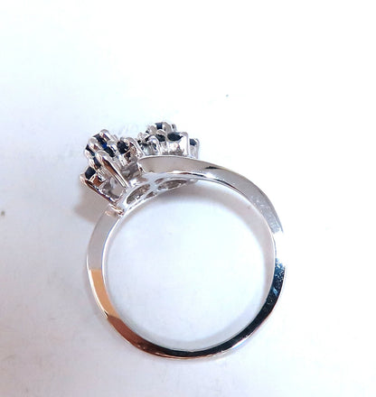 .50ct natural sapphire double cluster ring 14kt *v