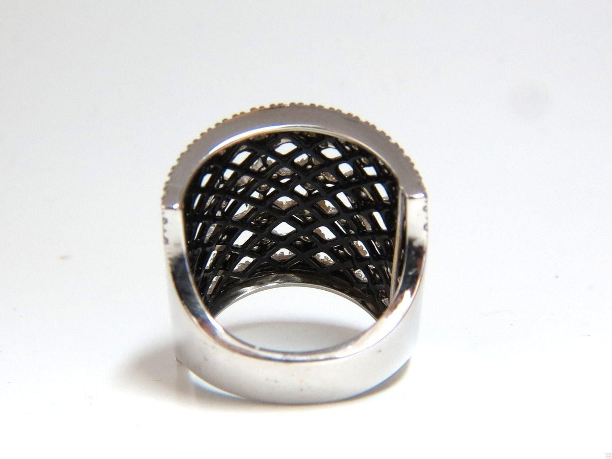 1.82CT NATURAL DIAMONDS BEAD SET SANDWICHED BLACK BAND RING 18KT 10042 *v