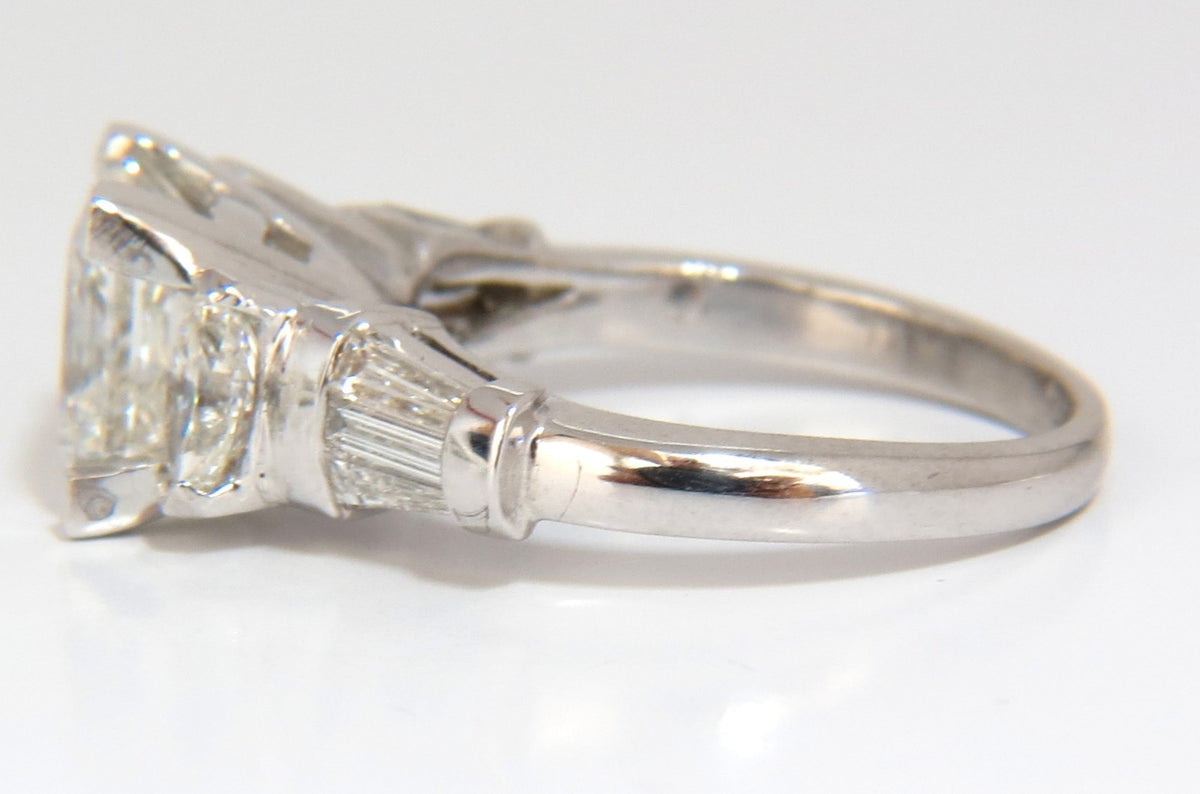 GIA certified 4.77ct. princess cut diamonds ring G/Si-1 platinum classic *v