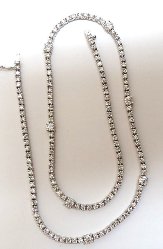 8.00ct diamonds rounds eternity riviera necklace 14kt 7 spacer / 149 diamond *v