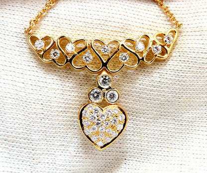 1ct Diamonds Heart Patterned Necklace 14 Karat *v