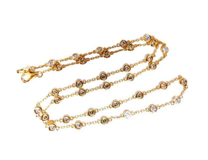 2.46ct Diamonds Eternity Station Yard Double Wrap Necklace 14kt I/vs 12322 *v