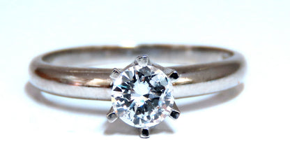 GIA Certified .49ct Natural Round Diamond solitaire ring E/I2 14kt platinum *v