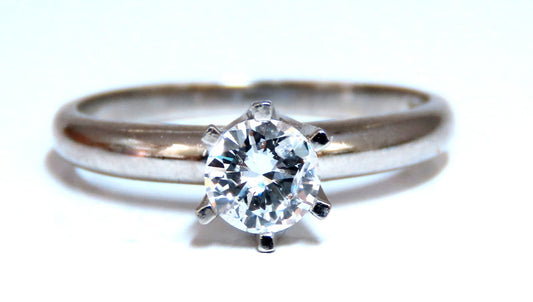 GIA Certified .49ct Natural Round Diamond solitaire ring E/I2 14kt platinum *v