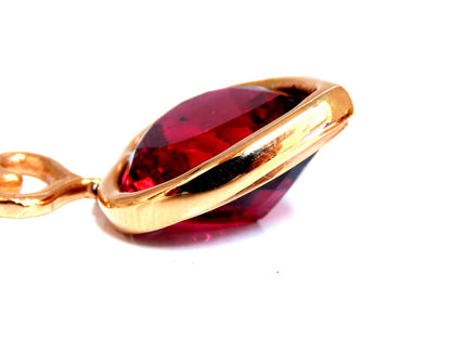GIA Certified Natural Red Heart Tourmaline Diamonds Dangle Earrings 14k *v