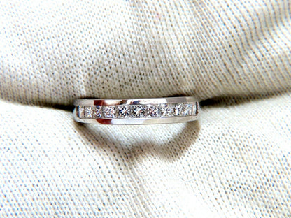 .74ct Natural Princess Cut Diamonds Channel Band 14kt Gold Ring *v