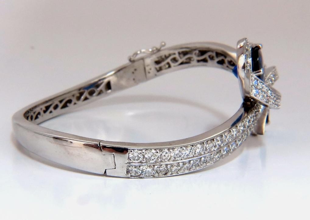 11.50ct Lab Sapphire natural diamonds bangle bracelet 14kt 12240 *v
