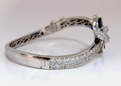 11.50ct Lab Sapphire natural diamonds bangle bracelet 14kt 12240 *v