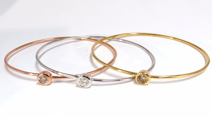 1.18CT Stackable Bangles Diamonds Bracelet 14KT Fancy Color Mod Interlock *v