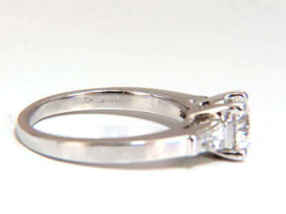 GIA Certified .90ct + .36ct Round Natural Diamond Engagement Ring Platinum *v