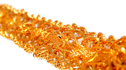 14kt Gold Rope & Tassel Vintage Hand Intricate Bracelet *v