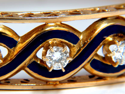 Victorian Ridged Interwoven Braided Handmade Diamond bangle bracelet 14kt *v