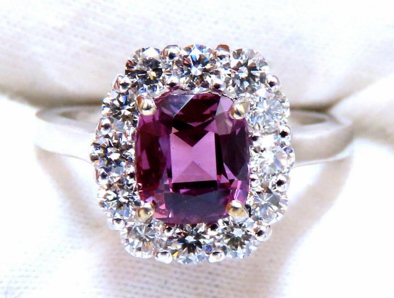 2.26ct GIA Certified Natural Purple Pink Sapphire Diamonds Ring 14kt 12339 *v