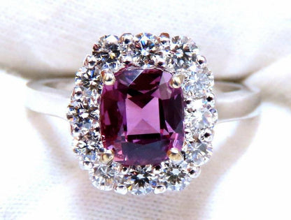 2.26ct GIA Certified Natural Purple Pink Sapphire Diamonds Ring 14kt 12339 *v